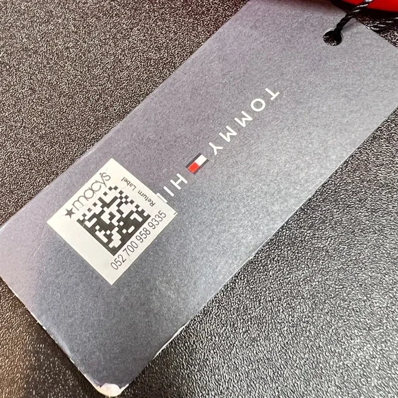 NWT Tommy Hilfiger Women's Coral Stripe Hi-Lo Faux Wrap Dress Tie Sleeve Size 8 - Picture 7 of 13